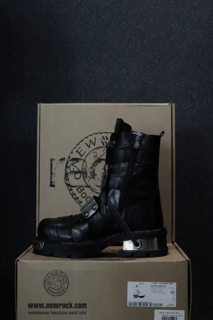 Racer x New Rock Black Boot