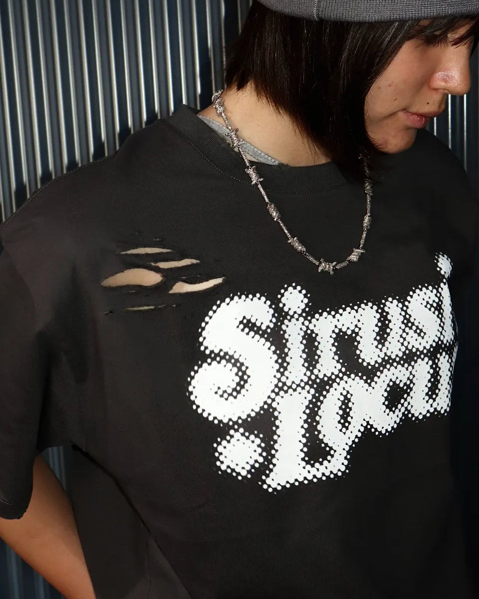 SIRUSI LOGOTYPE HALFTONE S/S Tee - SUMI