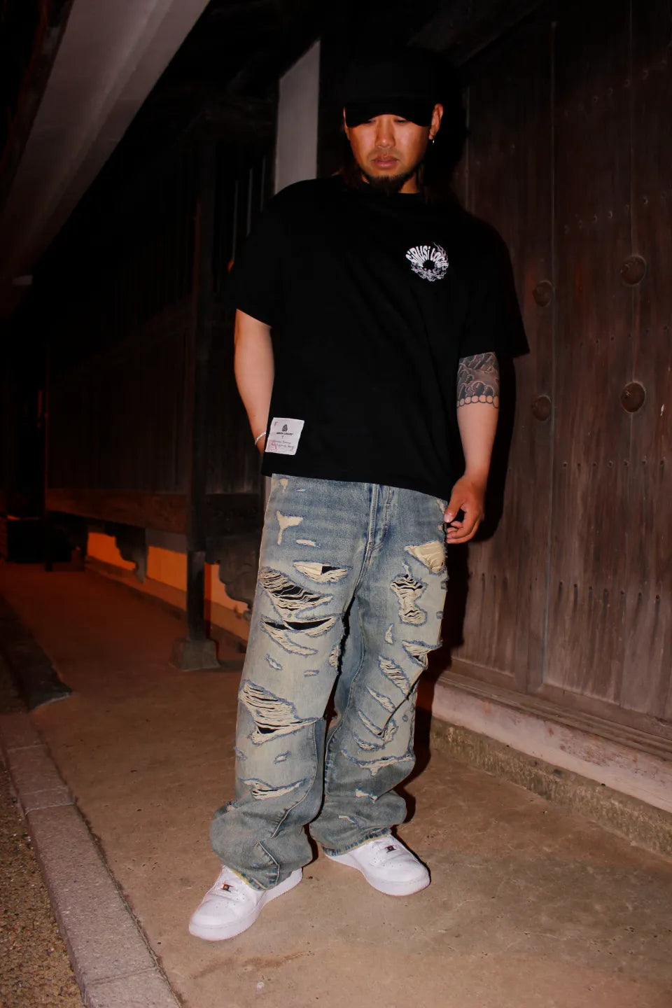 増情報騒 S/S Tee - BLACK