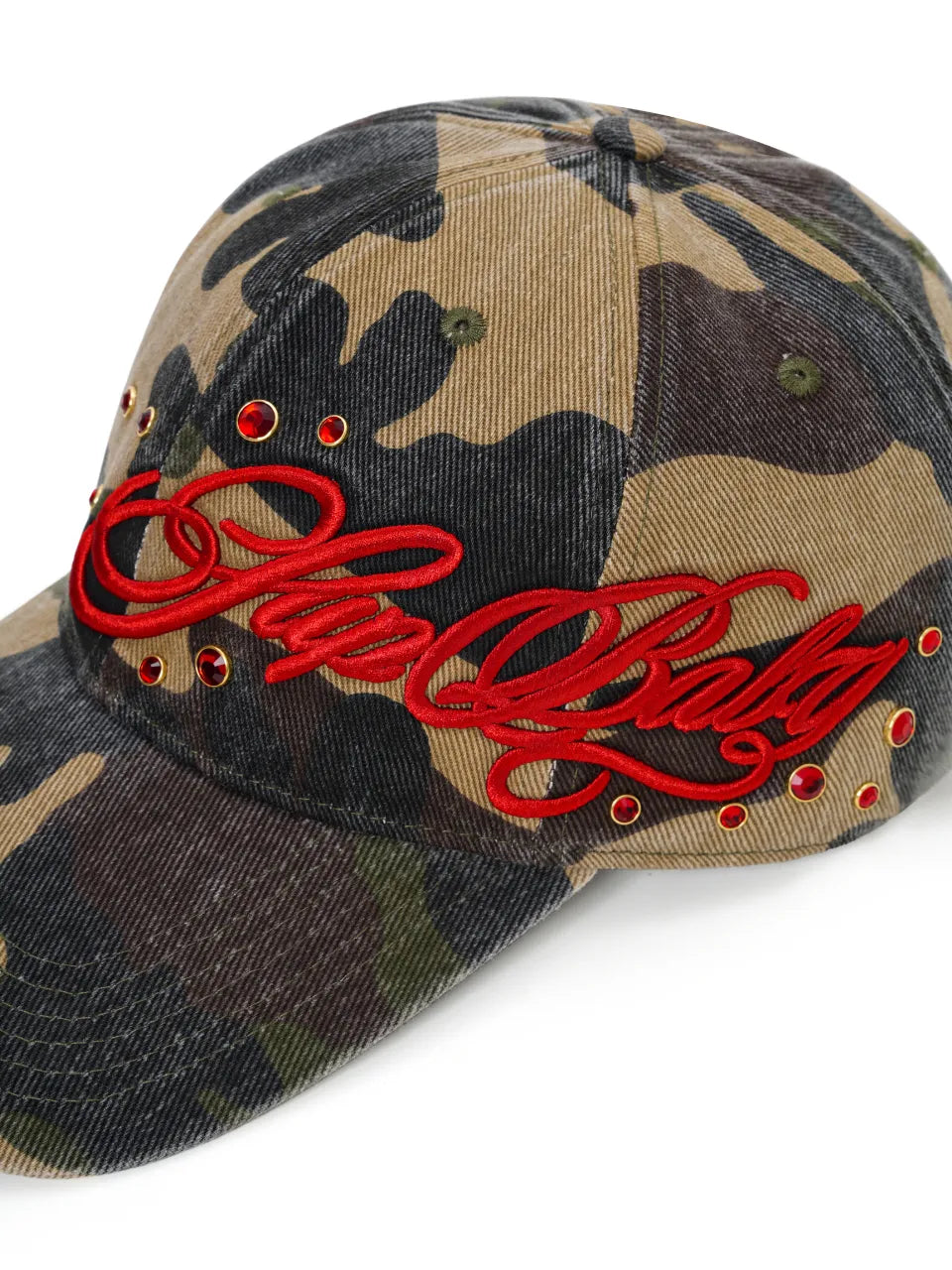 Jewel Studs Embroidery Logo 6 Panel Cap
