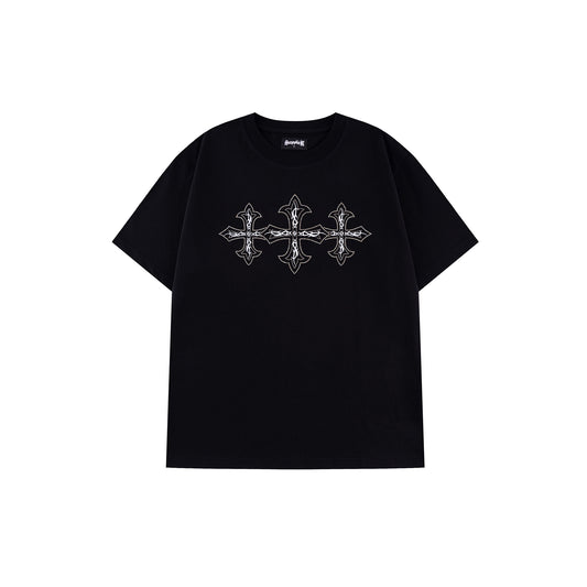 Rhinestone Triple Cross Tee