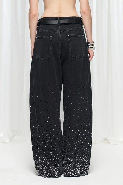 【DND4DES】 Diamond-Splattered Wide-Leg Pants 着用スタイリング背面画像