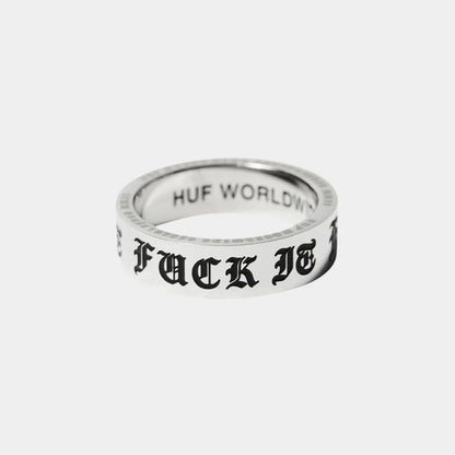 【HUF】 OLD RING （SILVER） 正面オールドイングリッシュ刻印画像
