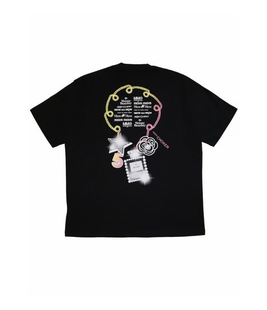 Spoof color letters short sleeves