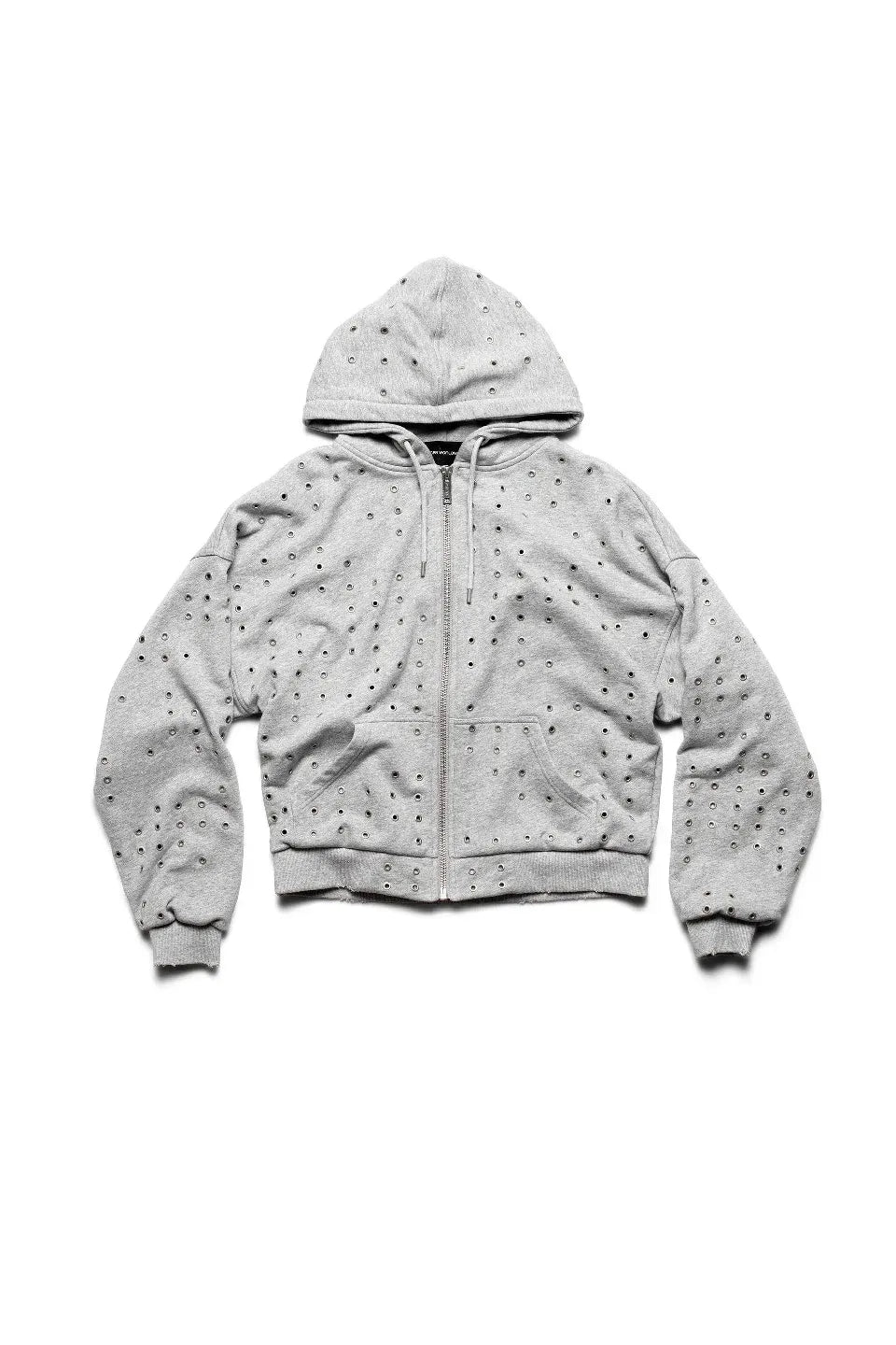 RACER WORLDWIDE】 Eyelet Hoodie （グレー） 平置き正面画像