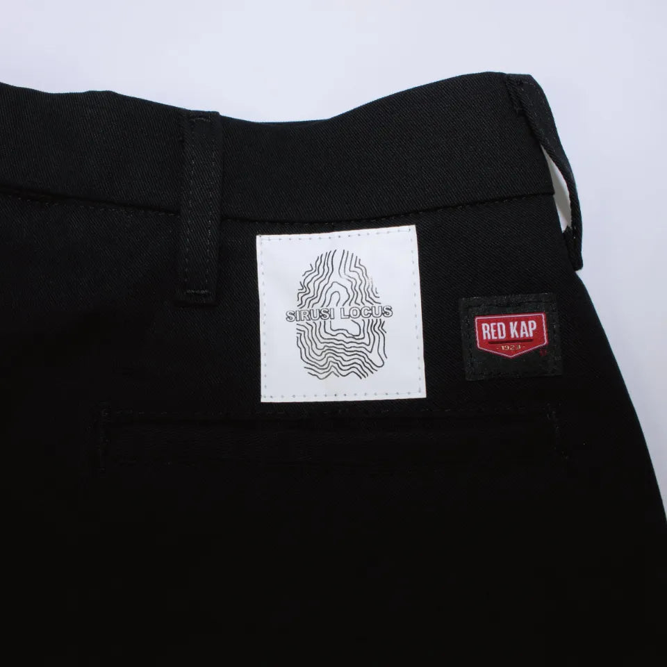 SIRUSI LOCUS SIMON WORK PANTS ブラック バックポケット SIRUSI LOCUSタグ＆RED KAPタグディテール