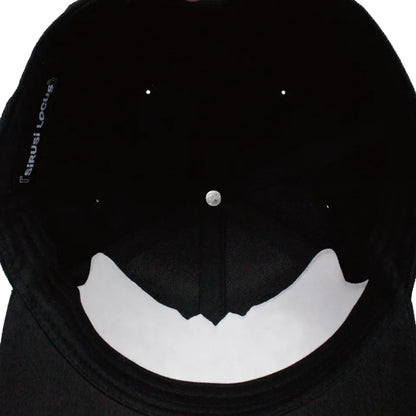 IRUSI LOCUS SIRUSI LOGOTYPE CAP ブラック 3D刺繍ロゴ スナップバックキャップ 裏側のディテール