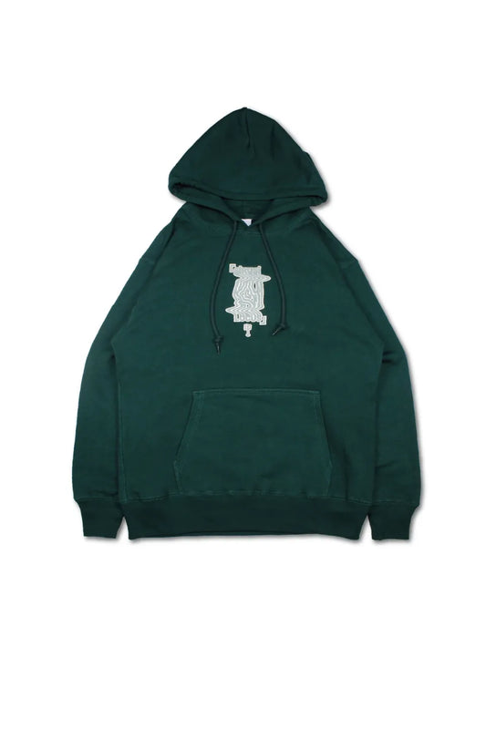 【SIRUSI LOCUS】 SIRUSI LOGOTYPE HOODIE （グリーン） 正面全体