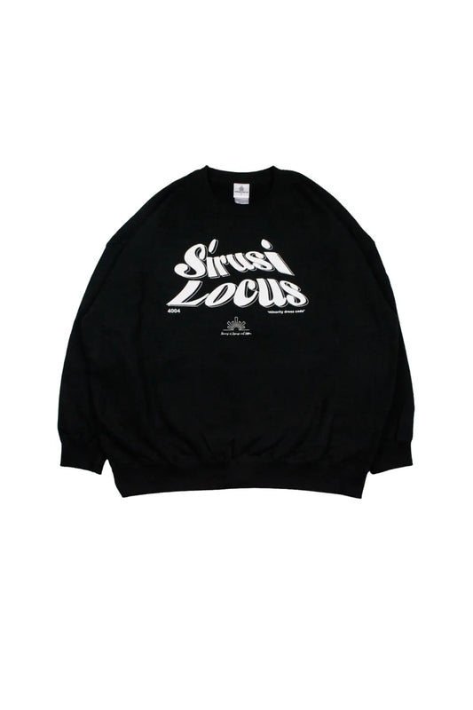 【SIRUSI LOCUS】 SUNRISE LOGOTYPE SWEATSHIRT （ブラック） 正面全体