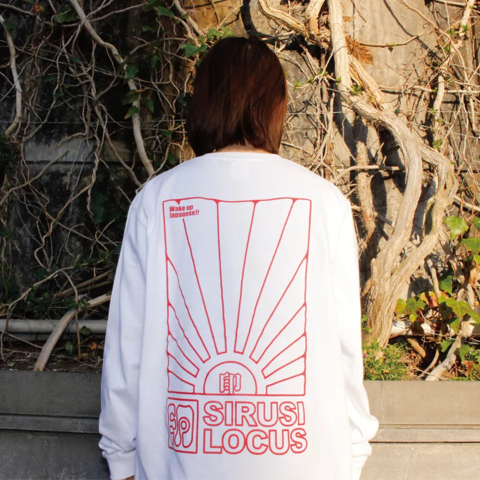 SIRUSI LOCUS SIRUSI WAKE UP JAPANESE L/S TEE ホワイト 女性モデルバックショット