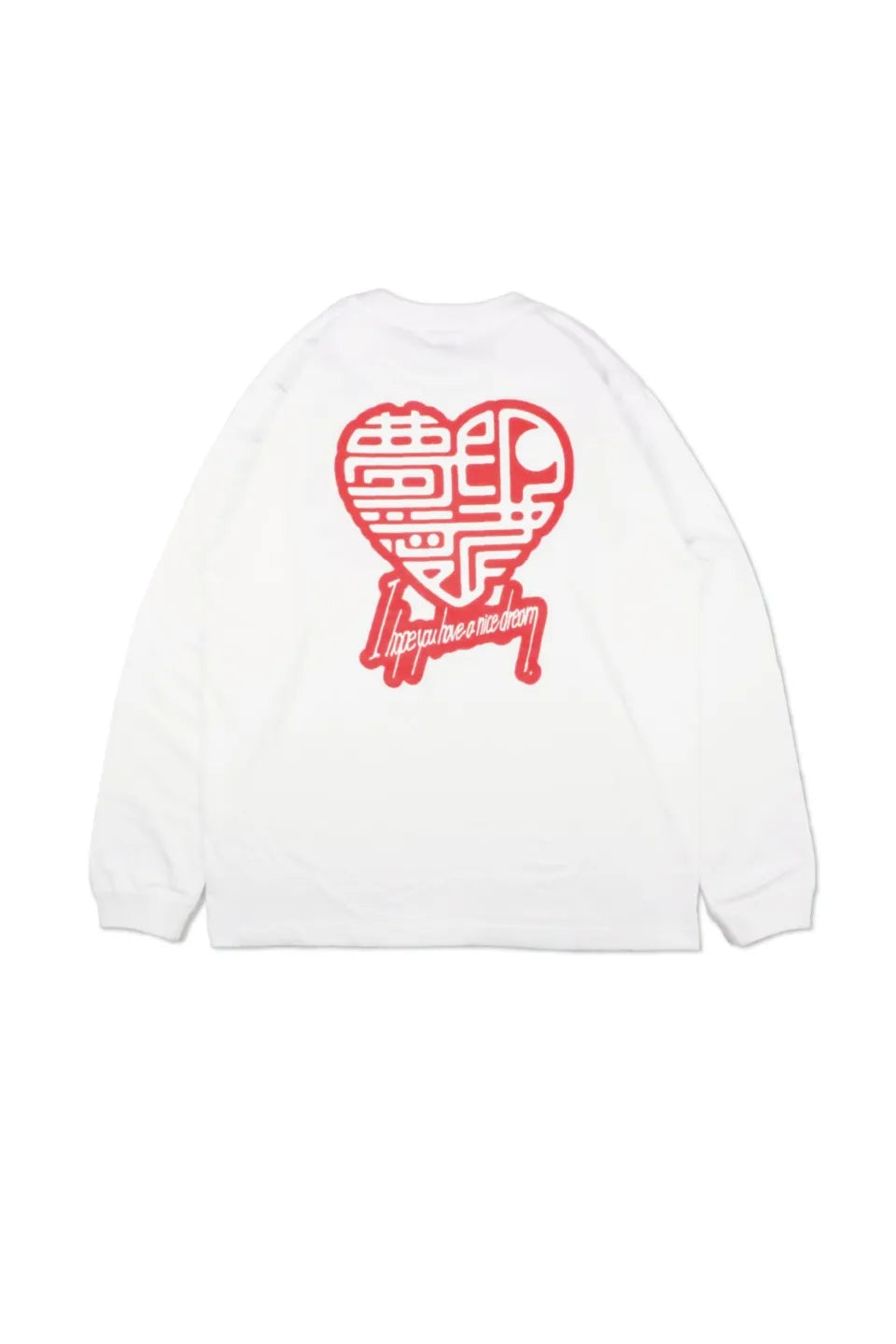 SIRUSI LOCUS】 夢印愛者 L/S TEE （ホワイト） バックプリント 長袖Tシャツ 平置き背面