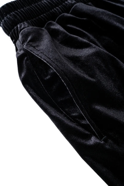 【SUPPLIER】 Micro Cross Rhinestone Velour Track Pants サイドポケット詳細画像