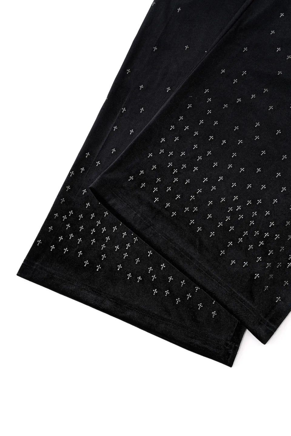 SUPPLIER】 Micro Cross Rhinestone Velour Track Pants 裾ラインストーン・Micro CROSS詳細画像