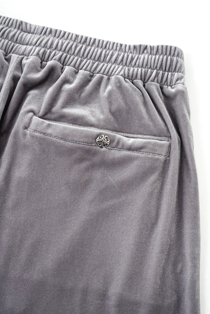【SUPPLIER】 Micro Cross Rhinestone Velour Track Pants （グレー）バックポケット・オリジナルドットボタン詳細画像