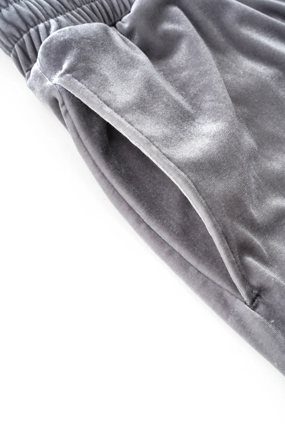 【SUPPLIER】 Micro Cross Rhinestone Velour Track Pants （グレー）サイドポケット詳細画像
