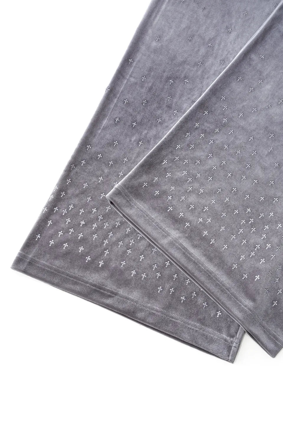【SUPPLIER】 Micro Cross Rhinestone Velour Track Pants 裾ラインストーン・Micro CROSS詳細画像