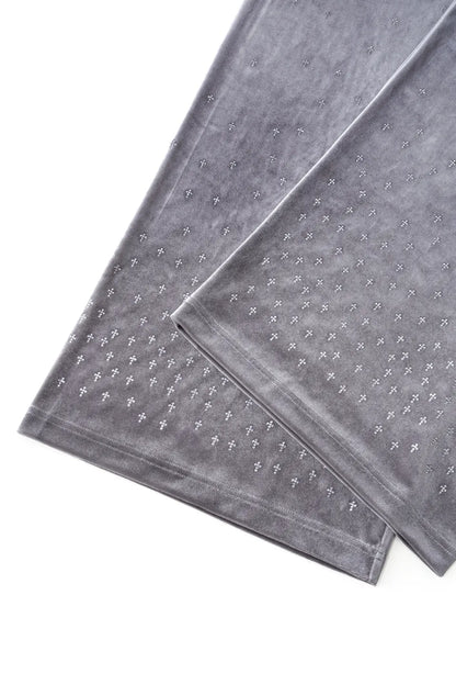 【SUPPLIER】 Micro Cross Rhinestone Velour Track Pants 裾ラインストーン・Micro CROSS詳細画像