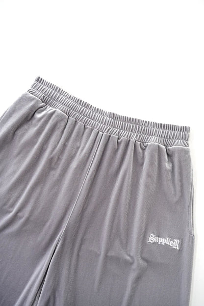 【SUPPLIER】 Micro Cross Rhinestone Velour Track Pants ウエスト周り・ロゴ刺繍拡大画像