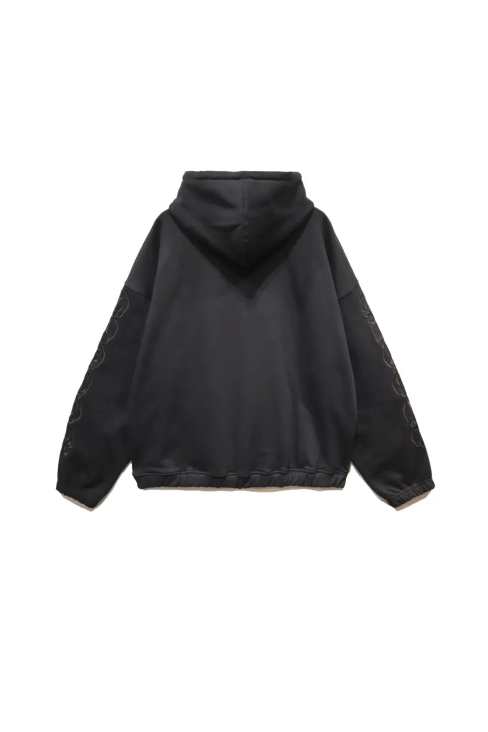 【WASTED PARIS】 BURY BOXY HOODIE （BLACK） フードとドロップショルダーが際立つシンプルな背面画像