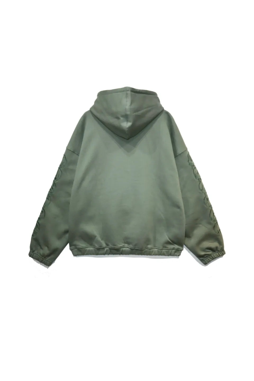 【WASTED PARIS】 BURY BOXY HOODIE （KHAKI） ワイドな身幅とゆったりとしたシルエットがわかるカーキカラーの背面画像